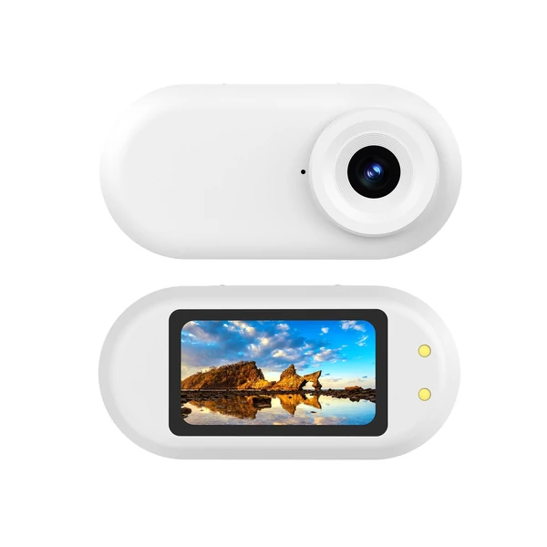 1080p mini sportkamera, 1,47 hüvelykes IPS kijelzővel, 130°-os nagylátószögű lencsével, töltőtokkal, 32 GB TF kártyával vloghoz - Fehér