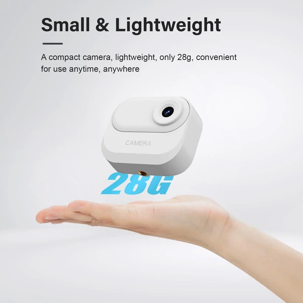 1080p mini sportkamera, 1,47 hüvelykes IPS kijelzővel, 130°-os nagylátószögű lencsével, töltőtokkal, 32 GB TF kártyával vloghoz - Fehér