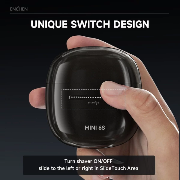 Enchen Mini 6S elektromos borotva férfiaknak, kompakt, újratölthető, vezeték nélküli, 2D fej, vízálló, könnyen tisztítható, utazáshoz