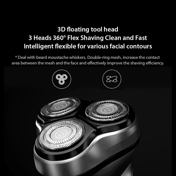 Enchen BlackStone 3D elektromos borotva, férfi szakállvágó, újratölthető borotvagép - Fekete, változat 2