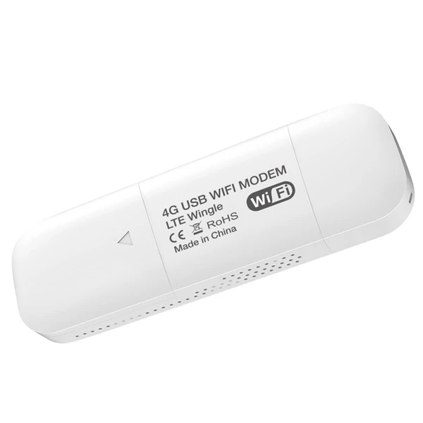 Hordozható 4G USB wifi router, 8 eszköz támogatás, LTE, nagy sebességű vezeték nélküli hotspot utazáshoz - Fehér
