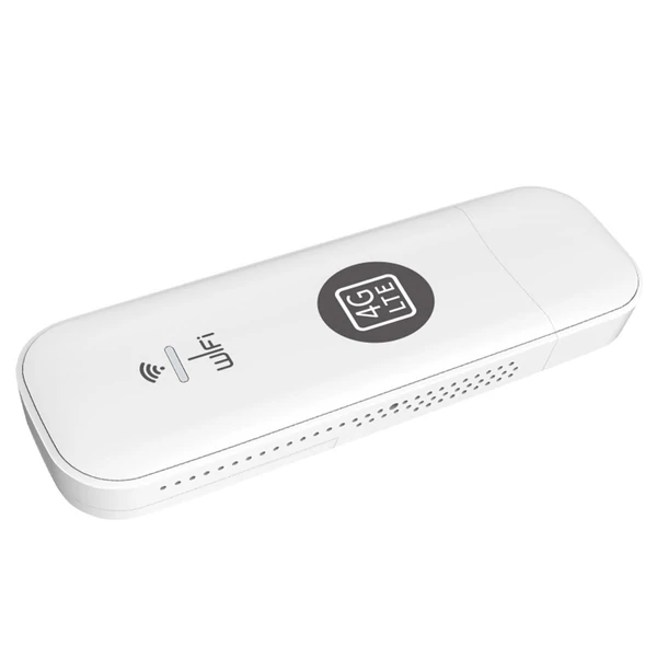 Hordozható 4G USB wifi router, 8 eszköz támogatás, LTE, nagy sebességű vezeték nélküli hotspot utazáshoz - Fehér