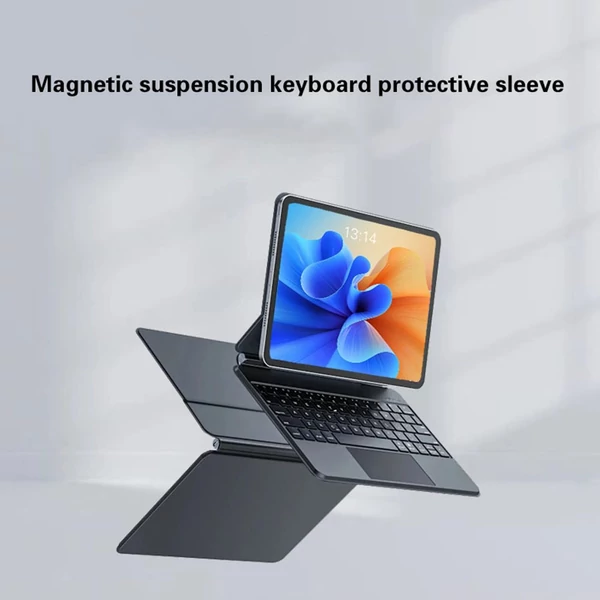 Lebegő mágneses billentyűzet 12,4 hüvelykes Samsung Galaxy Tabhoz – Intelligens, hordozható kialakítás - Fekete