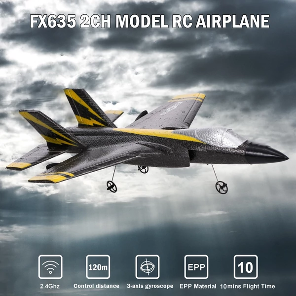 FX635 RC repülőgép 2,4 GHz-es távirányítós hab vitorlázó kezdőknek és gyerekeknek