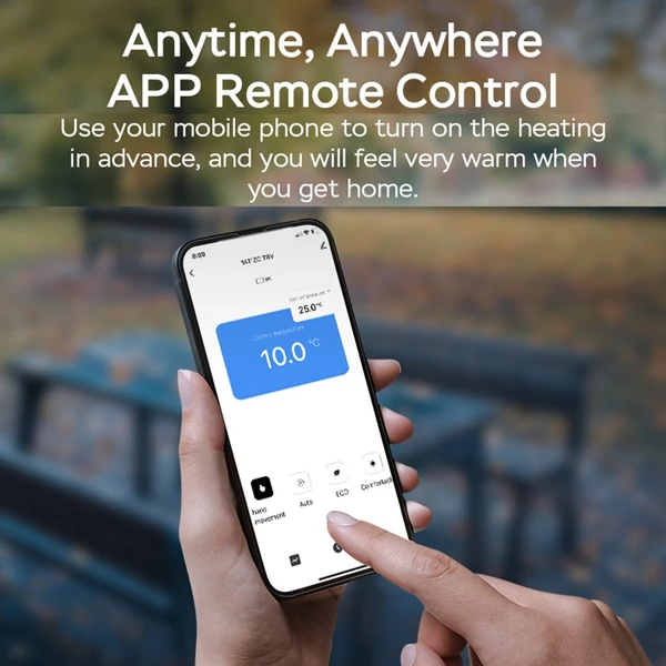 Okos termosztatikus radiátorszelep LED kijelzővel, programozható termosztát, mobilapp/hangvezérlés - Fehér-narancs