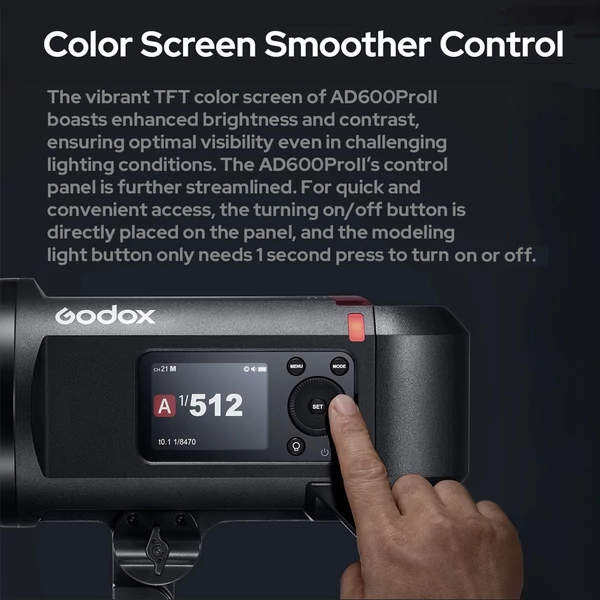 Godox AD600Pro II kültéri vaku + Godox X3C 2,4G vezeték nélküli kioldó Canon fényképezőgépekhez, 600W TTL HSS