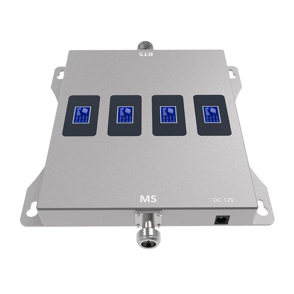 4 sávos mobiltelefon jel erősítő (800/900/1800/2100 MHz GSM DCS 2G/3G/4G/LTE ismétlő) bel- és kültéri használatra, 1000㎡ lefedettség, 75 dB erősítés - C szett
