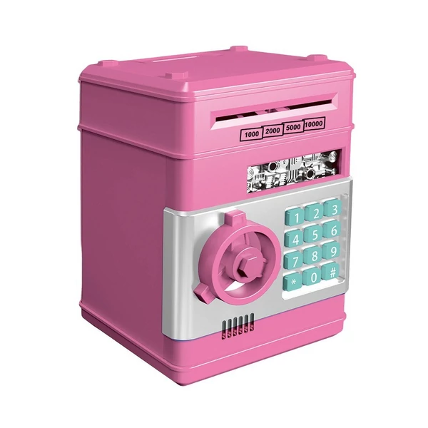 Malacpersely elektronikus mini ATM pénzspóroló jelszavas pénztároló gyerekeknek születésnapi ajándék - Pink
