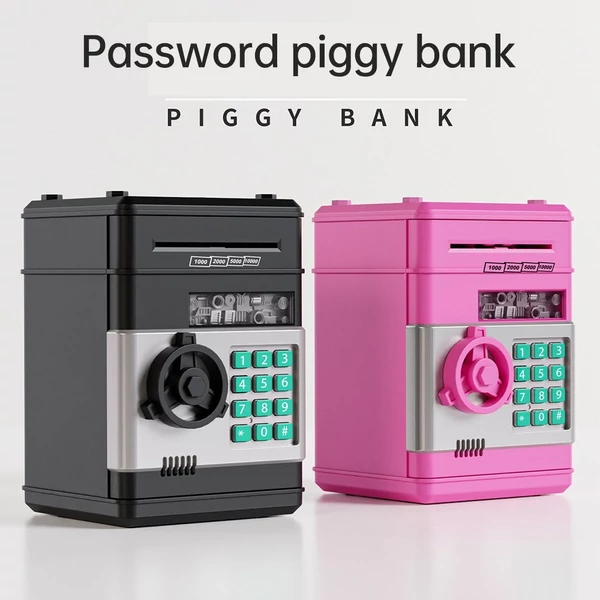 Malacpersely elektronikus mini ATM pénzspóroló jelszavas pénztároló gyerekeknek születésnapi ajándék - Pink