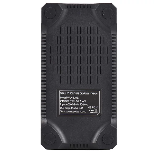Usb-c töltőblokk több porttal, 20 portos 100w intelligens usb töltő, gyorstöltő, usb-c töltőállomás több eszközhöz, biztonsági védelemmel