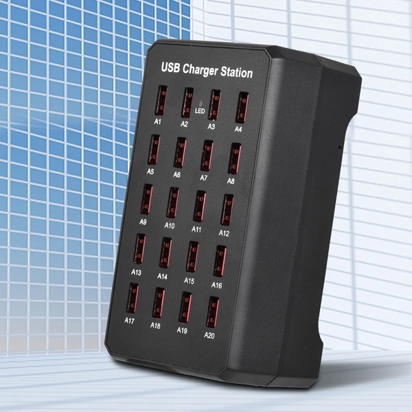 Usb-c töltőblokk több porttal, 20 portos 100w intelligens usb töltő, gyorstöltő, usb-c töltőállomás több eszközhöz, biztonsági védelemmel