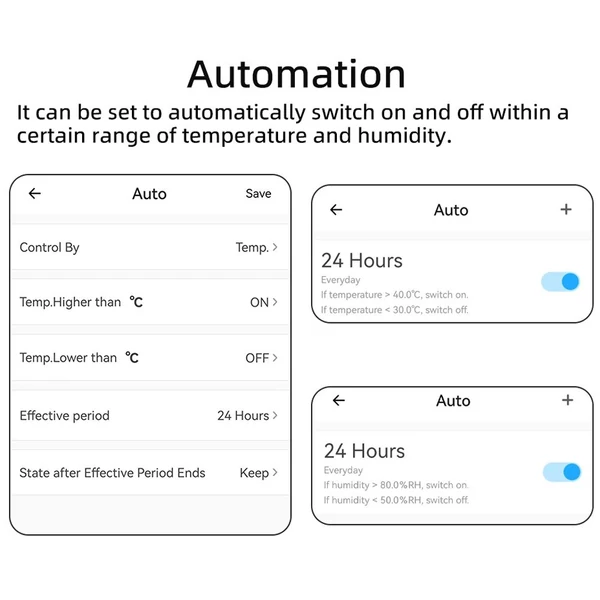 Ewelink wifi hőmérséklet- és páratartalom-kapcsoló, app vezérlés, adatstatisztika, IFTTT, Alexa, Google assistant - 1 m vízálló hőmérséklet-érzékelő