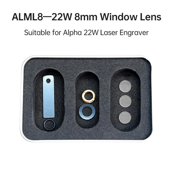 3 db Algolaser ALML8-22W 8 mm ablakos lencse, Alpha 22W lézergravírozóhoz cserefej