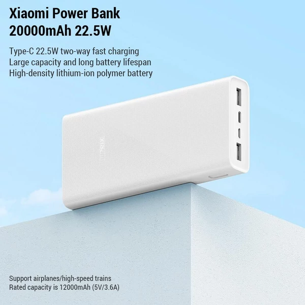 Xiaomi 20000mAh Hordozható Power Bank: Gyors töltés, 3 kimenet, nagy kapacitás, széles kompatibilitás