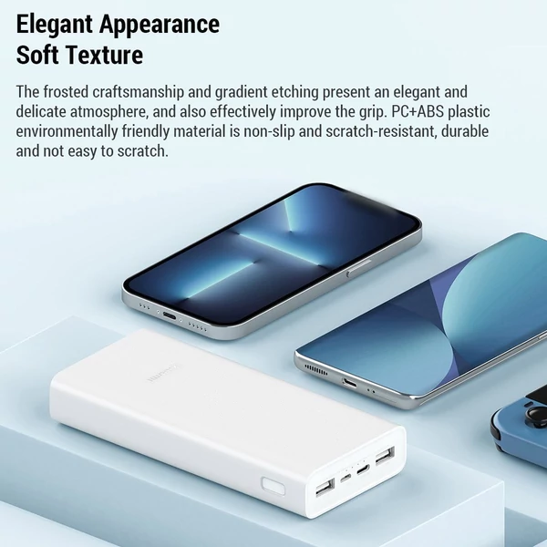 Xiaomi 20000mAh Hordozható Power Bank: Gyors töltés, 3 kimenet, nagy kapacitás, széles kompatibilitás