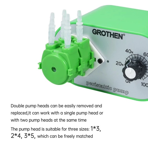 GROTHEN G1028-2 Perisztaltikus Szivattyú 7-57ml/perc, állítható, élelmiszeripari szilikon cső, 2x4mm, adapterrel, akvárium/labor