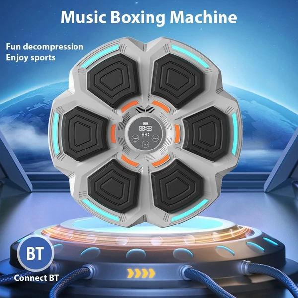 MBT-06 Zenei Boxgép: Interaktív fitnesz zenével és fényekkel, 9 sebesség, okos számláló, falra szerelhető - Szürke