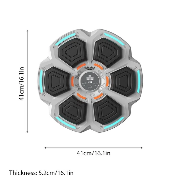 MBT-06 Zenei Boxgép: Interaktív fitnesz zenével és fényekkel, 9 sebesség, okos számláló, falra szerelhető - Szürke