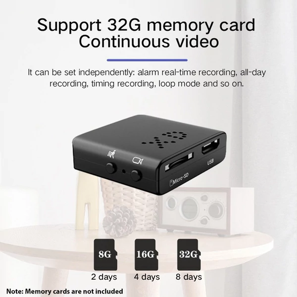 Okos kamera 1080P felvétellel, mozgásérzékeléssel, éjjellátóval, otthonra, irodába, raktárba