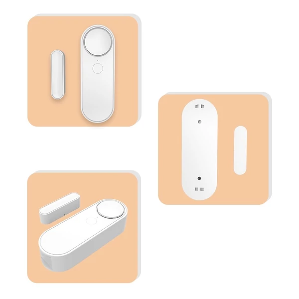 4 db mini ajtó-ablak riasztó, vezeték nélküli mágneses szenzor, WiFi, TY app, könnyű telepítés, otthon/garázs/lakás