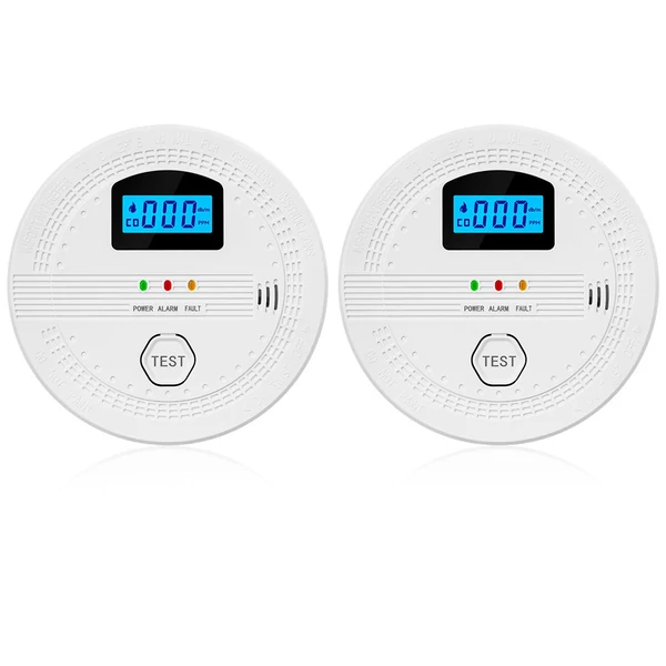 Füst- és szén-monoxid érzékelő, 2 az 1-ben, LCD kijelzővel, okos érzékelő - 2 db