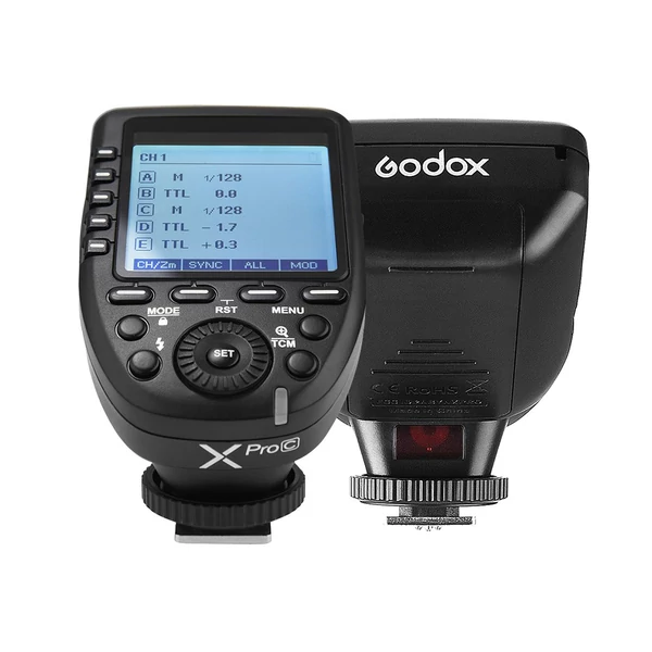 Godox Xpro-C E-TTL II rádiós vakukioldó Canonhoz, 2.4G X rendszer, 32 csatorna, 16 csoport, TTL/HSS támogatás