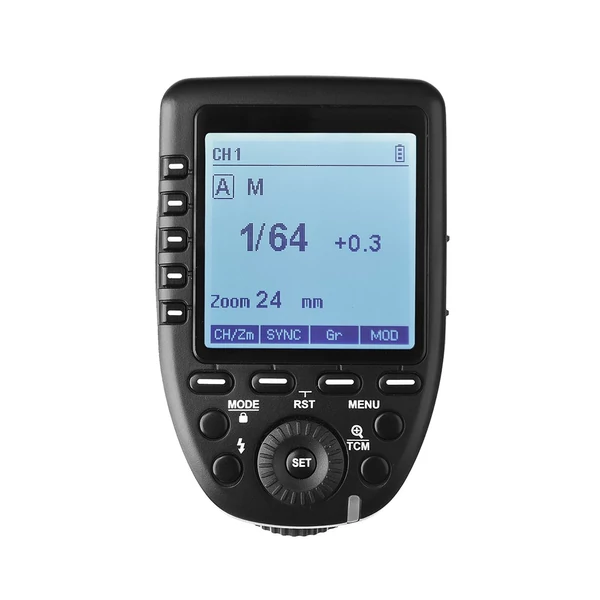 Godox Xpro-C E-TTL II rádiós vakukioldó Canonhoz, 2.4G X rendszer, 32 csatorna, 16 csoport, TTL/HSS támogatás