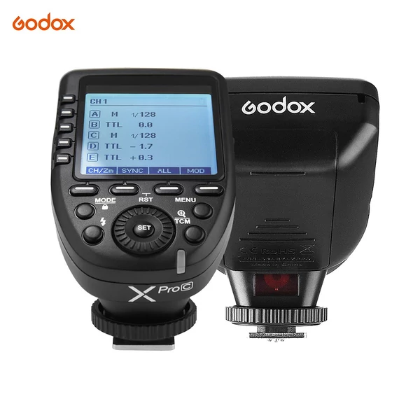 Godox Xpro-C E-TTL II rádiós vakukioldó Canonhoz, 2.4G X rendszer, 32 csatorna, 16 csoport, TTL/HSS támogatás