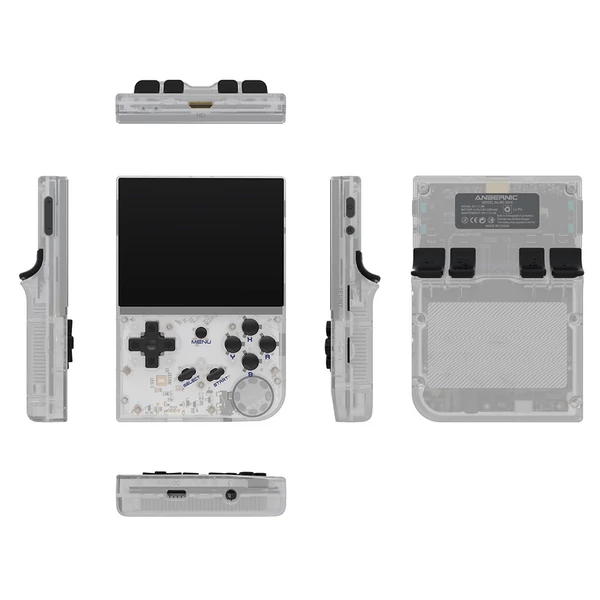 ANBERNIC RG35XX (2024-es) kézi konzol, 10000+ játék, 3,5" IPS, Linux, 7 óra üzemidő - Fehér, 32+128GB