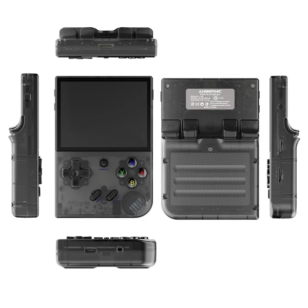 ANBERNIC RG35XX Plus játékkonzol, 5000+ játék, 3300mAh, 8 óra játék, 5G WiFi, Bluetooth - Fekete, 32GB+128GB