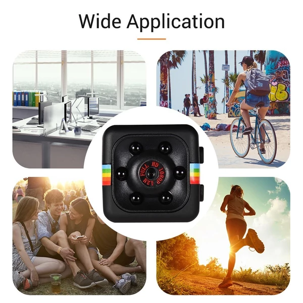 Mini kocka kamera 1080P videó 120° széles látószögű 32GB bővíthető memória beépített akkumulátor