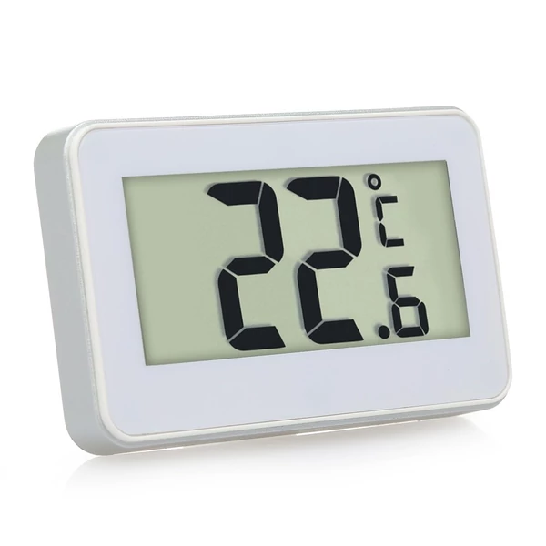 Digitális LCD hűtőszekrény hőmérő, hűtőszekrény, fagyasztó hőmérő állítható állvánnyal, mágneses fagyjelzővel, otthoni használatra
