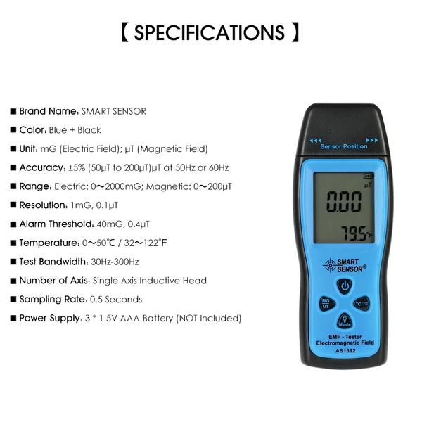 SMART SENSOR kézi mini digitális LCD EMF teszter elektromágneses mező sugárzásmérő mérő doziméter teszter számláló