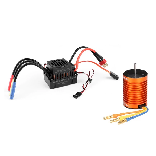GoolRC Upgrade vízálló F540 4370KV kefe nélküli motor 45A ESC-vel kombinált szett 1/10 RC autóhoz és teherautóhoz