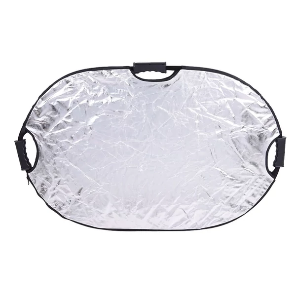 Andoer 90*60cm Hordozható, Kézi, Ovális, Összecsukható, 5 az 1-ben Multi Reflektor Arany/Ezüst/Fehér/Fekete/Áttetsző Színekkel Fotóstúdió Fotózáshoz