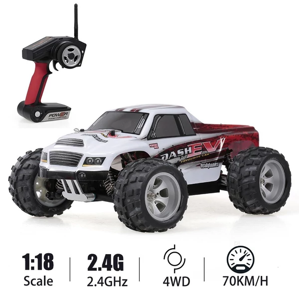 WLtoys A979-B 2.4G 1/18 arányos elektromos RC autó 4WD nagysebességű 70KM/H RTR