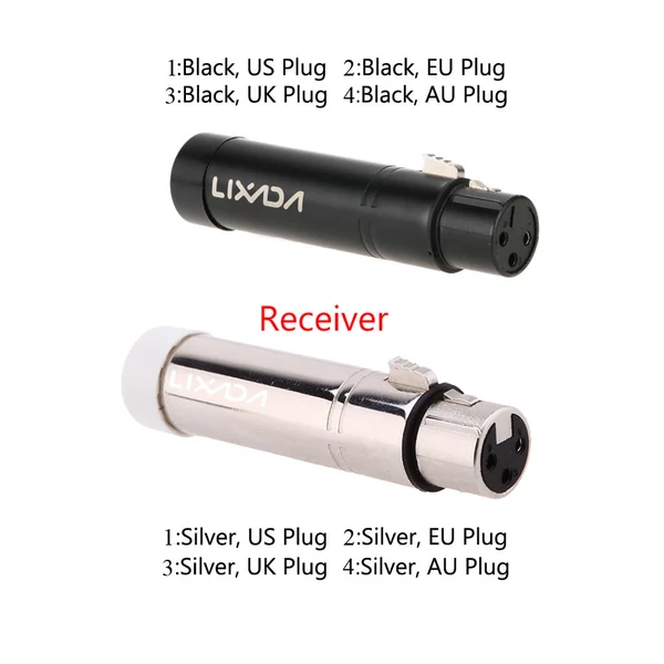 Lixada 2.4G ISM DMX512 vezeték nélküli 3 tűs XLR LED világítás színpadi PAR party világításhoz