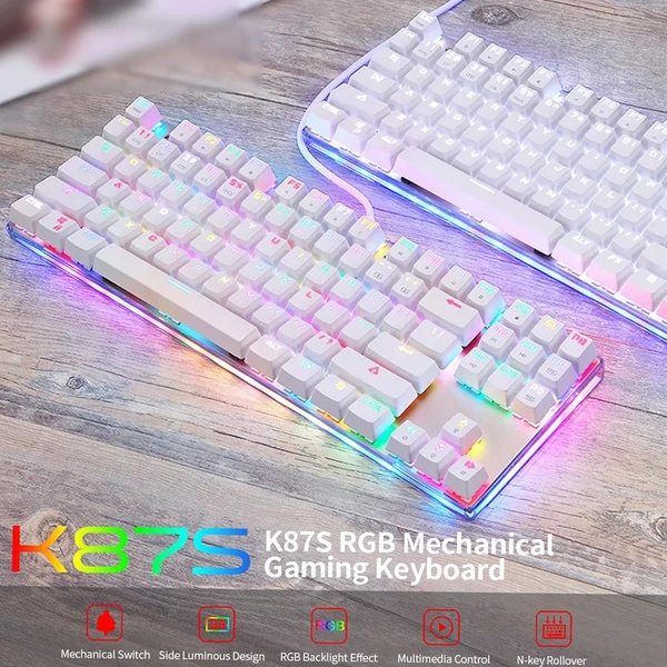 MOTOSPEED K87S mechanikus billentyűzet játékhoz, vezetékes USB, kék switch