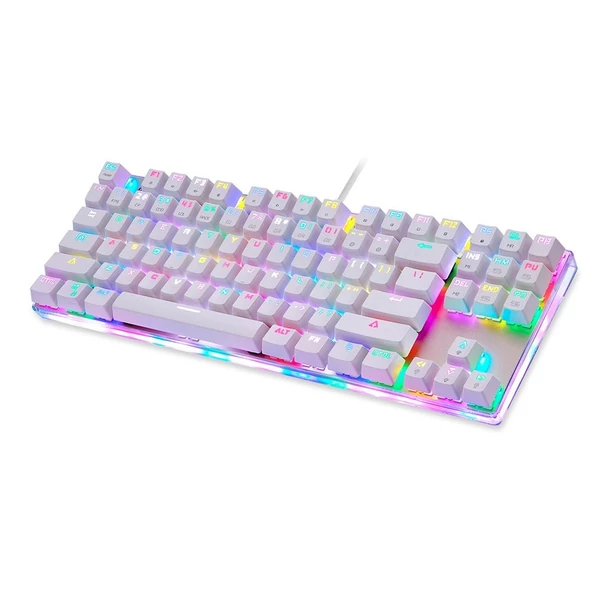 MOTOSPEED K87S mechanikus billentyűzet játékhoz, vezetékes USB, kék switch