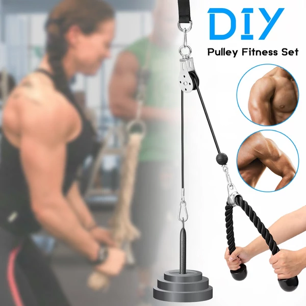 DIY Fitness kábelgép bicepsz tricepsz kézerősítő edzés csigák