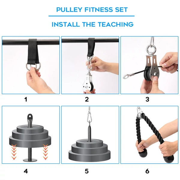 DIY Fitness kábelgép bicepsz tricepsz kézerősítő edzés csigák
