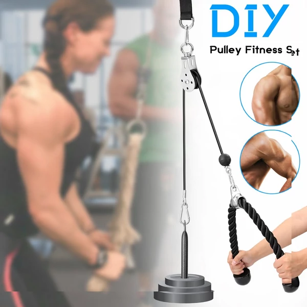 DIY Fitness csiga kábelgép bicepsz kéz erősítő edzés tricepsz kötél