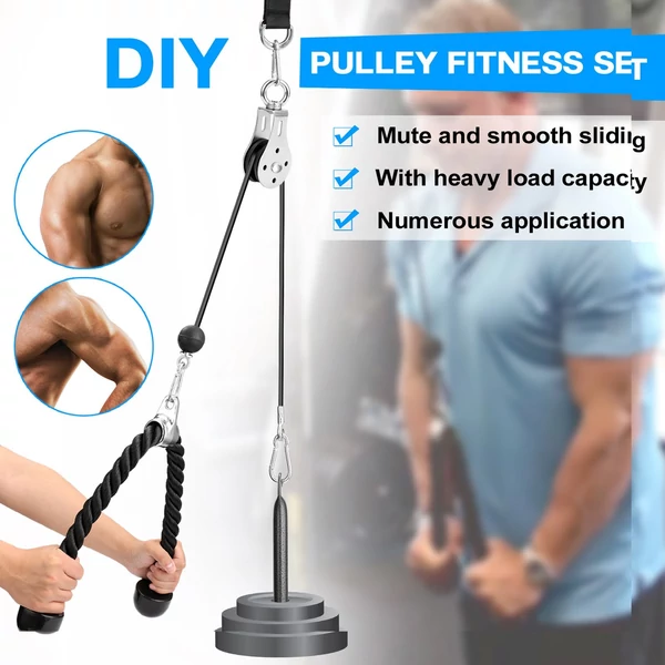 DIY Fitness csiga kábelgép bicepsz kéz erősítő edzés tricepsz kötél