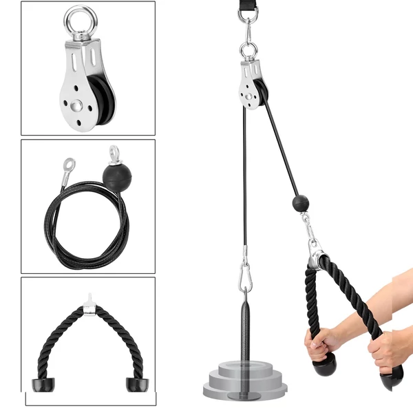 DIY Fitness csiga kábelgép bicepsz kéz erősítő edzés tricepsz kötél