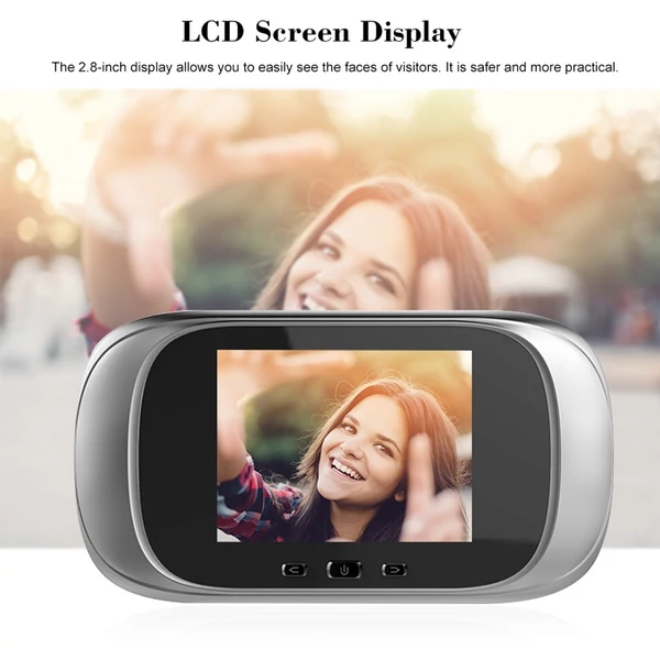 2,8 hüvelykes LCD-képernyős digitális ajtónézegető Kukucskáló ajtókamera csengő - ezüst