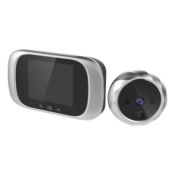 2,8 hüvelykes LCD-képernyős digitális ajtónézegető Kukucskáló ajtókamera csengő - ezüst
