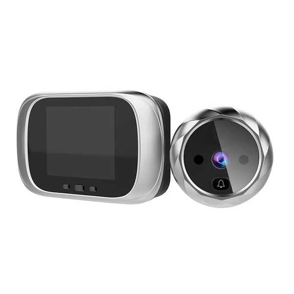 2,8 hüvelykes LCD-képernyős digitális ajtónézegető Kukucskáló ajtókamera csengő - ezüst