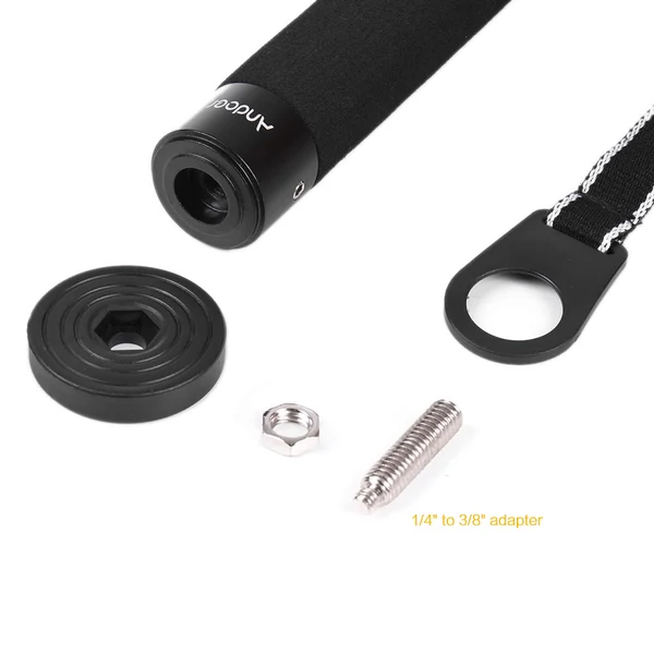 Andoer A-555 6 szekciós kompakt hordozható fényképezés alumíniumötvözetből készült egylábú unipod stick Nikon Canon Sony Pentax fényképezőgéphez, max. Terhelhetőség 10kg