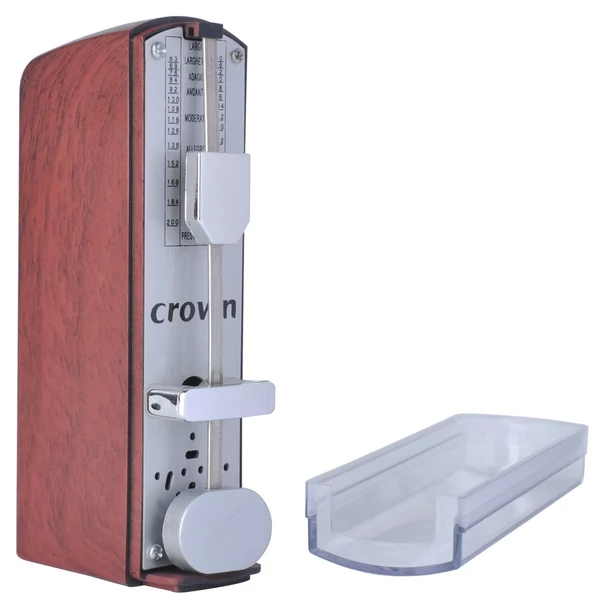 Hordozható mini mechanikus metronóm univerzális metronóm 11 cm magasság zongorához, gitárhoz, hegedűhöz, ukuleléhez, citerához - barna