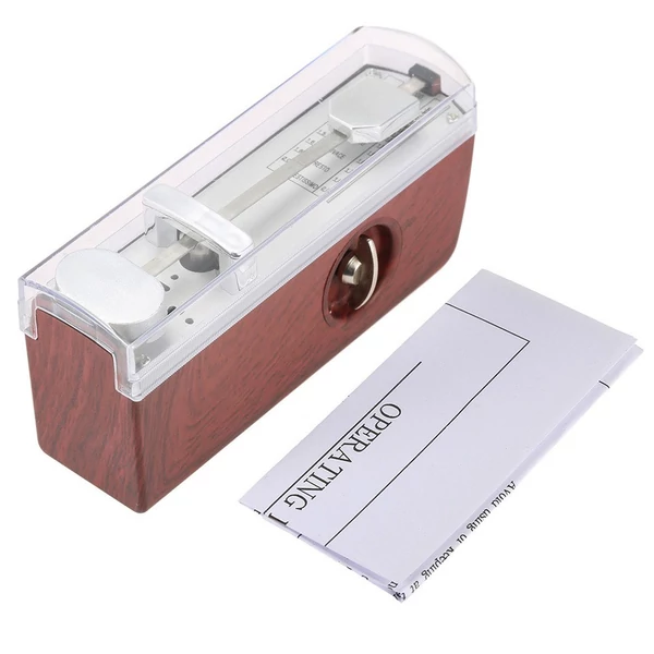 Hordozható mini mechanikus metronóm univerzális metronóm 11 cm magasság zongorához, gitárhoz, hegedűhöz, ukuleléhez, citerához - barna
